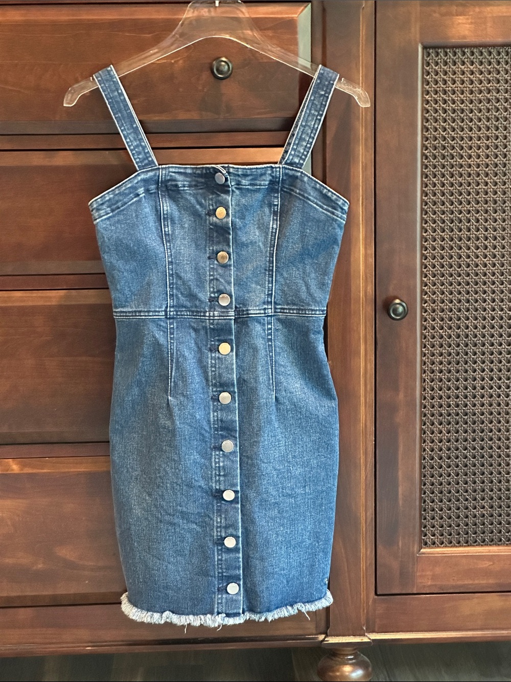 VOLCOM Button Front Premium Mini Denim Dress Blue SIZE XS LIKE NEW